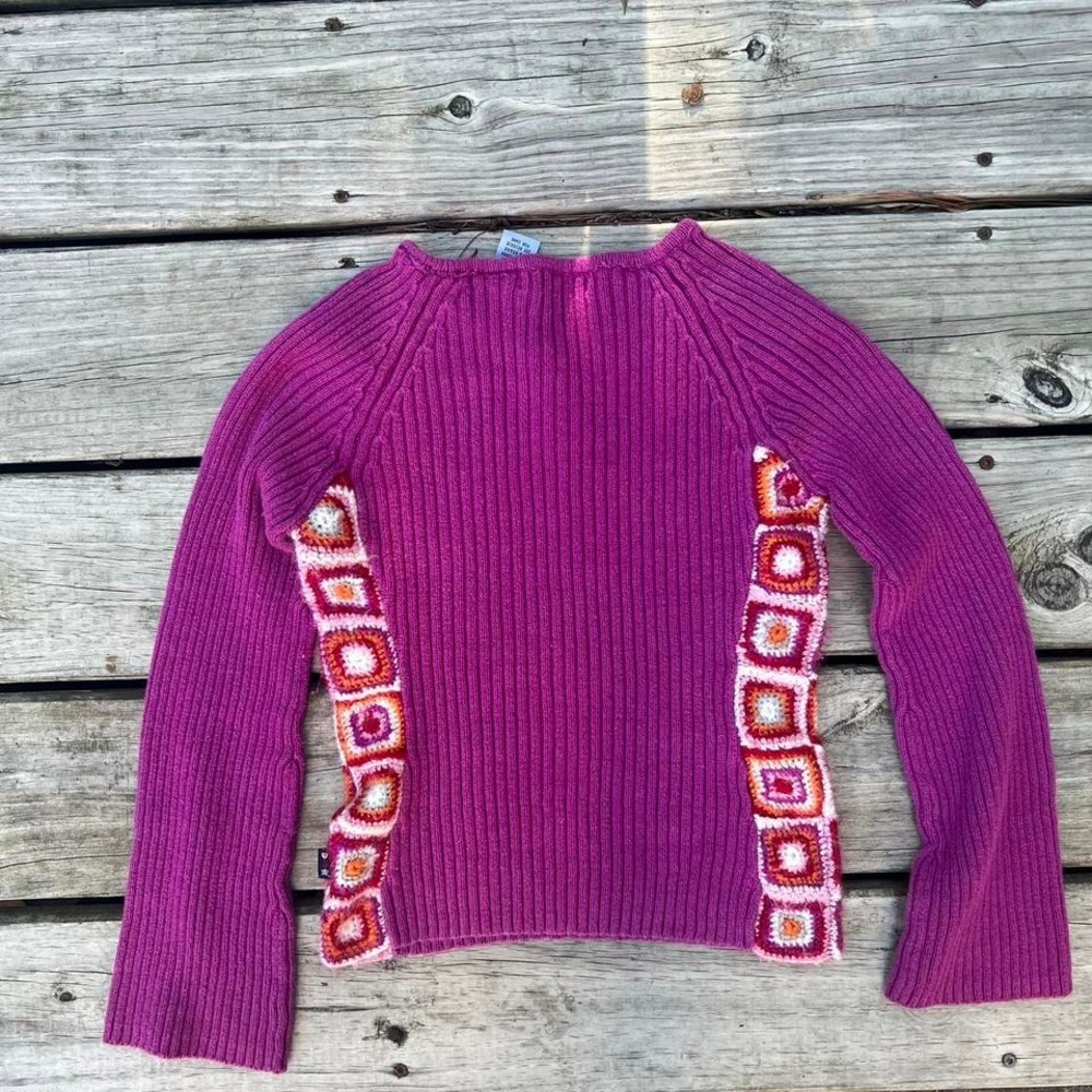 Rare Vintage‎ Y2K Mudd Patchwork Long Sleeve Knit Top - Picture 3 of 7